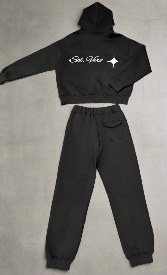 Black Relaxed Fit Tracksuit- Preorder