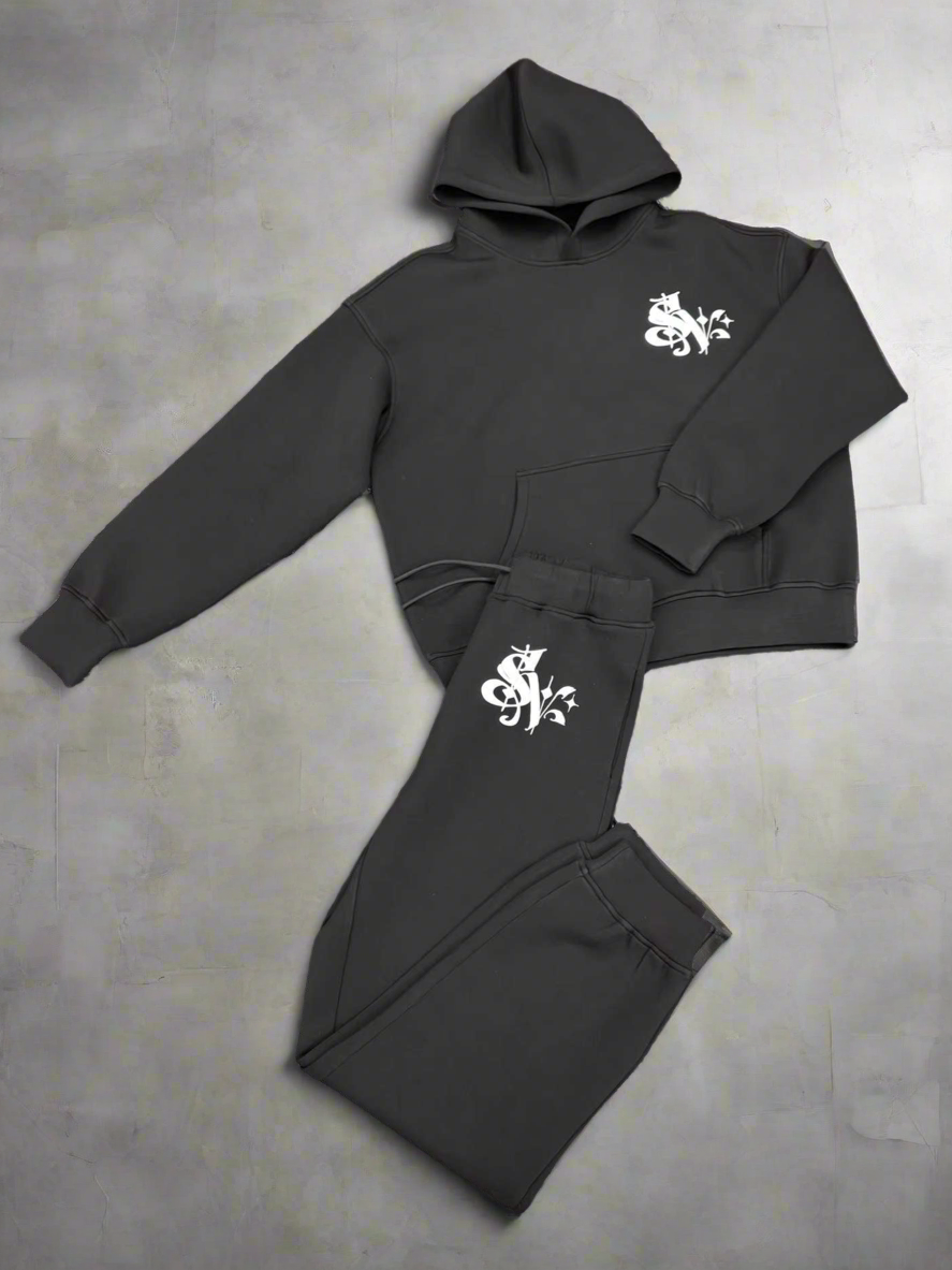 Black Relaxed Fit Tracksuit- Preorder