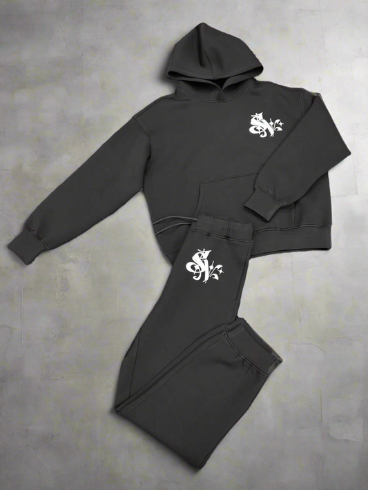 Black Relaxed Fit Tracksuit- Preorder