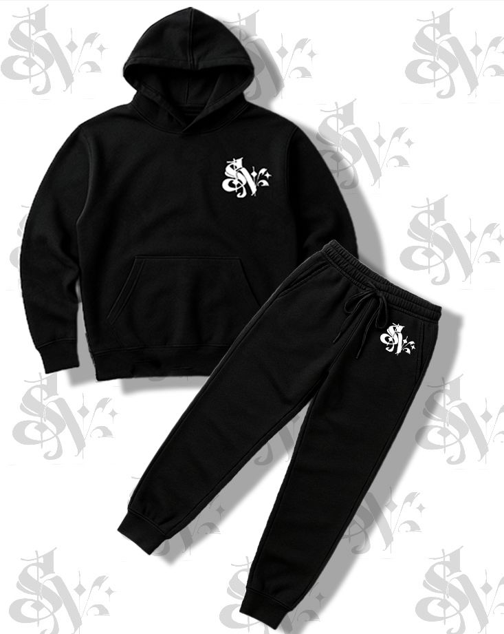 Black Relaxed Fit Tracksuit- Preorder