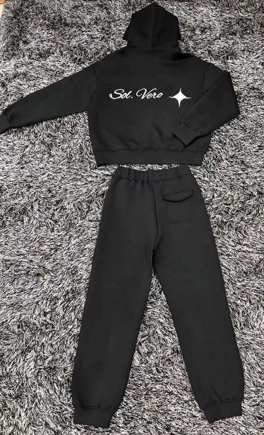 Black Relaxed Fit Tracksuit